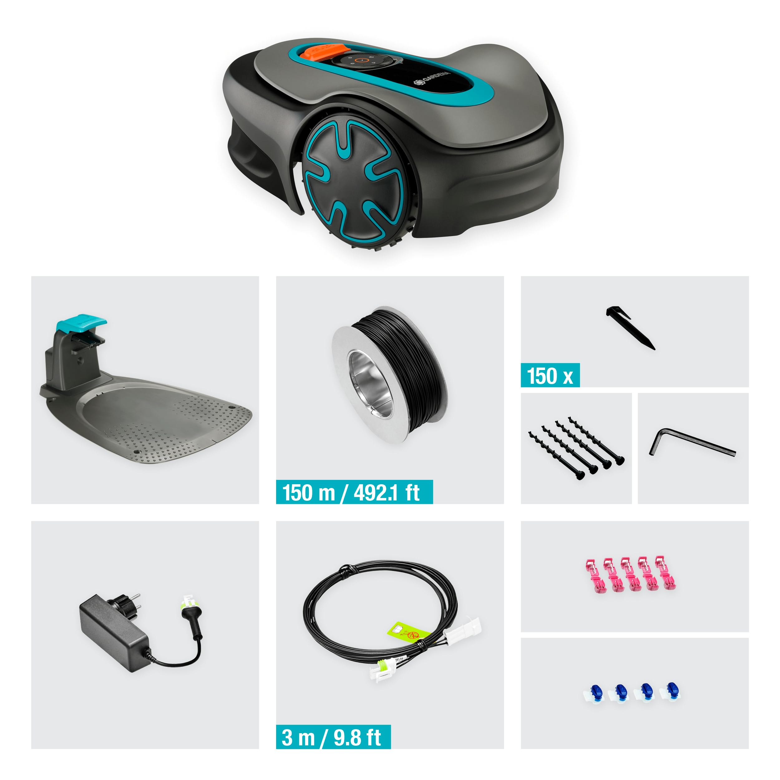 GARDENA 15201-20 SILENO Minimo - Automatic Robotic Lawn Mower with Bluetooth app, Boundary Wire - for lawns up to 2700 Sq Ft, Made in Europe, Grey - Image 4